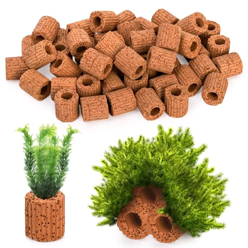 TOPZEA 50 Pcs Aquatic Water Plant Fixed Rings, Ceramic Aquarium Plant Holder Weights Aquarium...
