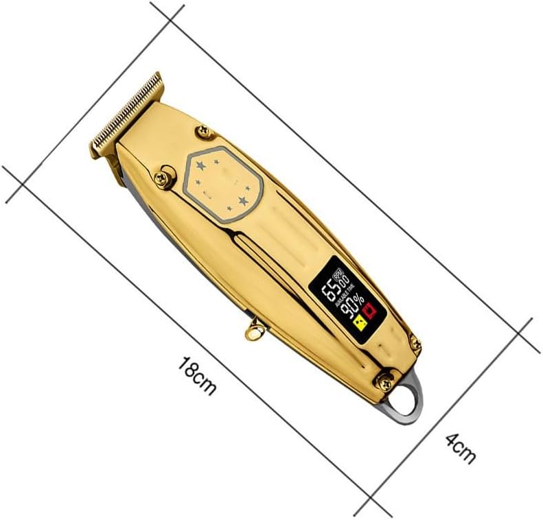 Hair for Men Barber Electric Lithium Ion TrLCD Display Professional Beard TrFor Full Metal Housing(Gold)