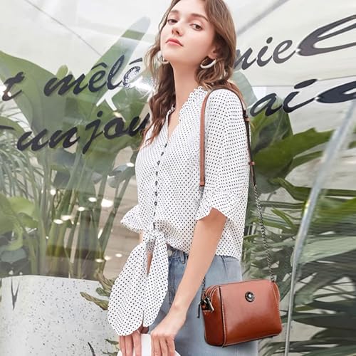 Image of Genuine Leather Small Crossbody Bags for Women | Lightweight Shoulder Purse, Designer Handbag with Adjustable Strap, Casual Travel Everyday Bag