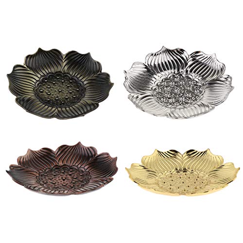 FLAMEER 4X Sottobicchieri Sottoteiera in Lega A Forma Fiore di Loto per Tazze Teiere Accessori per Cerimonia del tè