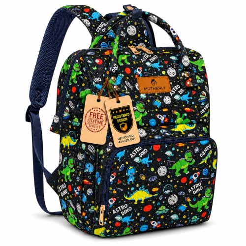 Image of Motherly Patented Diaper Bag Backpack for Moms | Waterproof Baby Travel & Maternity Bag |Spacious Nappy Bag with Multiple Compartments, Insulated Bottle Pockets & Warranty (VivaLuxe Series,Space Blue)