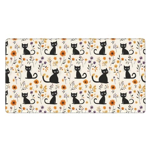 Tapis de souris pour ordinateur portable et grand bureau fleuri