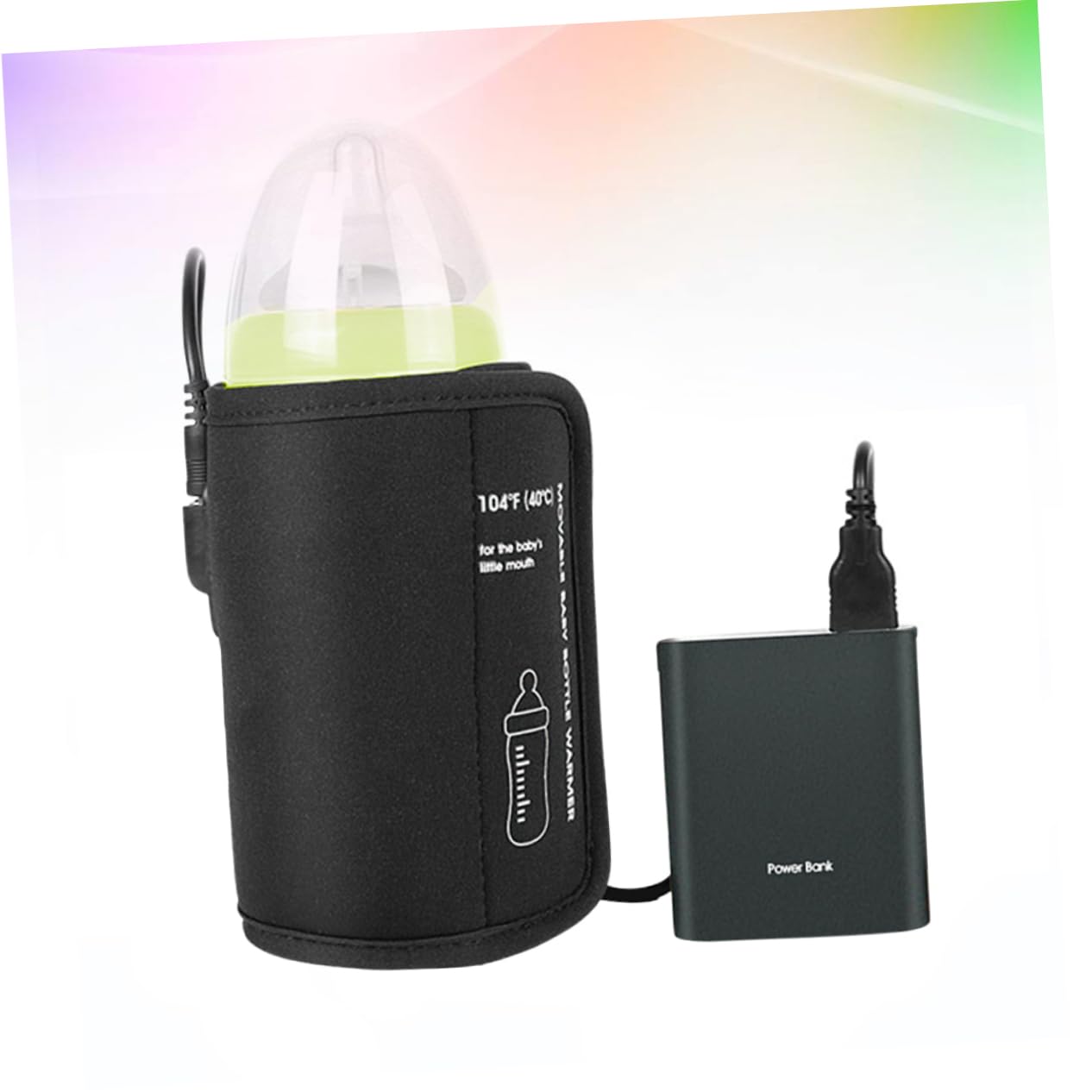 VICASKY 2pièces -biberon Usb Pour Accessoire De Voyage Pratique Pour Lait Et Boissons Chaudes Compatible Biberons Noir