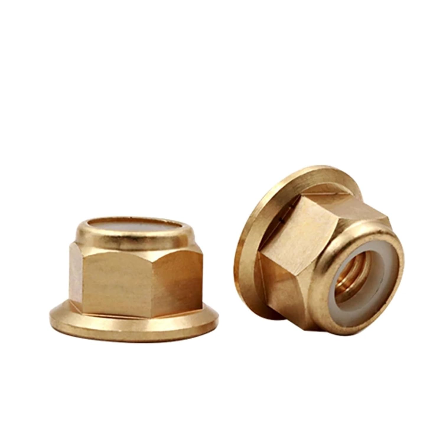 M4 Nylon Insert Nut, M2-M8 Brass Flange Nuts (Color : A, Size : M6-30 Pieces)