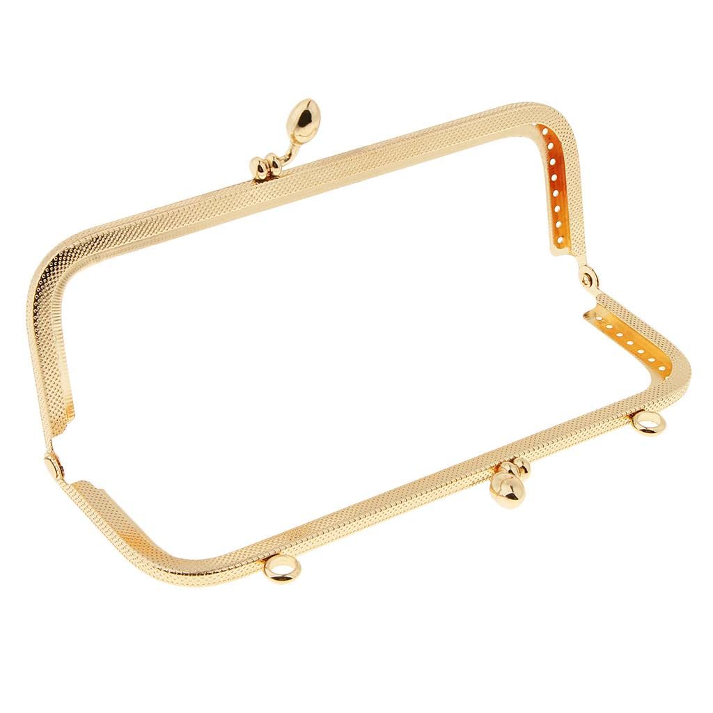 Enakshi (Label) Square Embossed Metal Purse Handbags Frame Kiss Clasp Sewing Lock 18cm 2