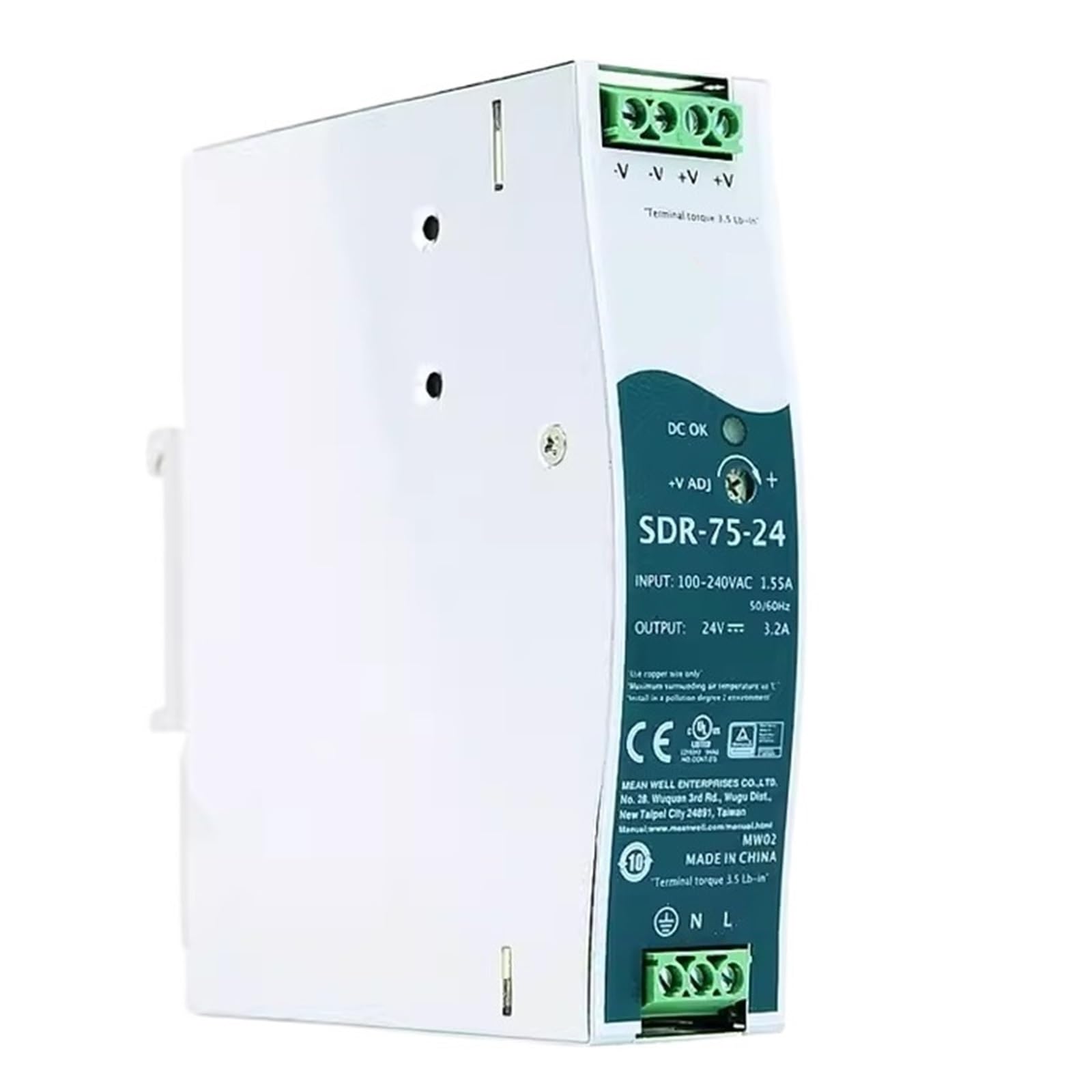 Alimentation SDR-75 bloc anti coupure et surtension pour automates 75W
