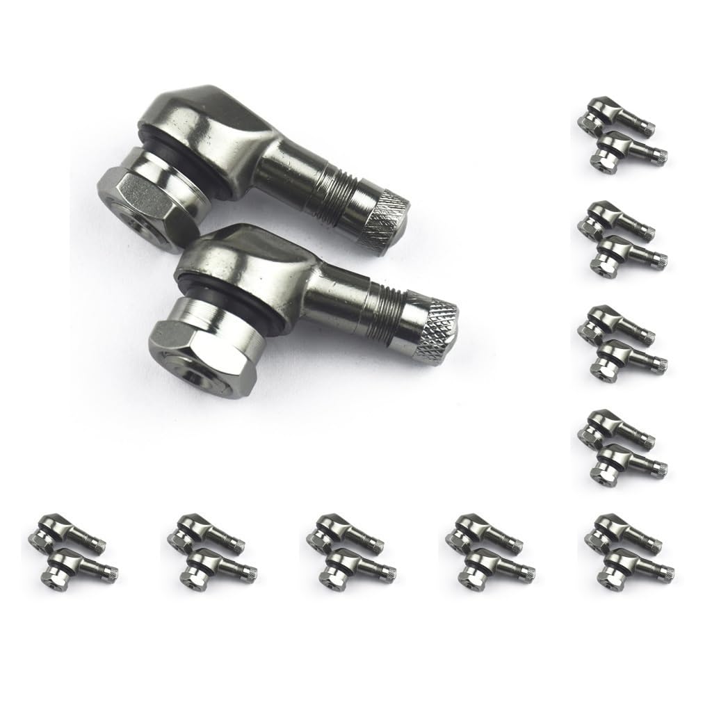 10 set 2 pezzi valvola in lega di alluminio cerchio moto portatile antiruggine adattatore pneumatico universale tubeless valvole steli grigio