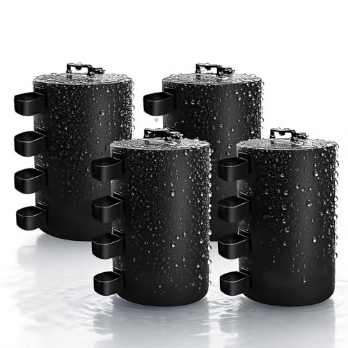 テント 重り 4個セット 万能ウェイトキャンプ ウォーター 注水式ウエイト BBQ アウトドア タープテント用 10リットル ブラック