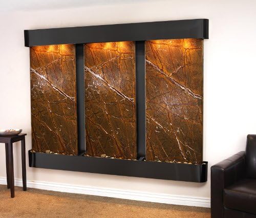 Adagio Deep Creek Falls Fountain w/ Brown Rainforest Marble in Blackened Copper Finish