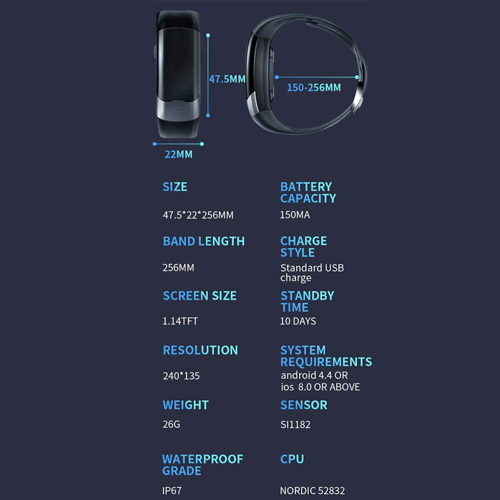 AUPALLA Activity Tracker With ECG Monitor Measure Blood Oxygen Monitor