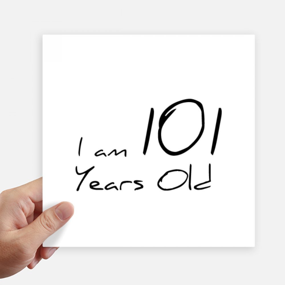 Autocollant 101 Ans de la vieillesse sticker décoratif carré multicolore 20 cm x 4
