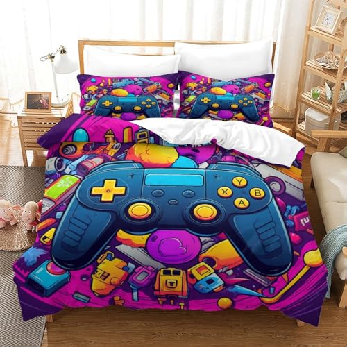 Housse de couette anime 3D anti-plis parure de lit microfibre respirante 200x200