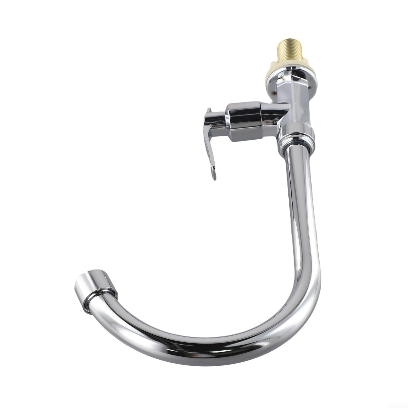 Rubinetto monocomando per acqua fredda per lavello da cucina, miscelatore in acciaio per lavabo a risparmio idrico, rubinetto a foro singolo di facile installazione per lavanderia, camper, giardino