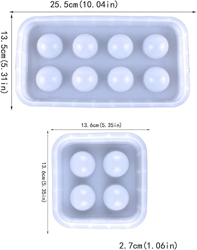 Miniatura 3 de 2 piezas de resina para soporte de huevo, molde de silicona apilable, bandeja de huevos epoxi, bandeja multifunción con 8 ranuras, 4 ranuras para