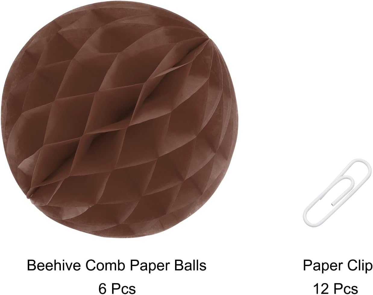 MECCANIXITY Paper Pom-Poms Flower Balls 6 Inch Paper Tissue Flower Balls for Party Flower Decoration Wedding Birthday Home Decoration Pack of 6,Brown