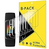 KIMILAR [8-Pack] compatible with Fitbit Charge 5 Screen Protector, 3D Full Cover Flexible Clear Film compatible with Fitbit Charge 5 Advanced Fitness & Health Tracker [Scratch Resist] [Crystal Clear]