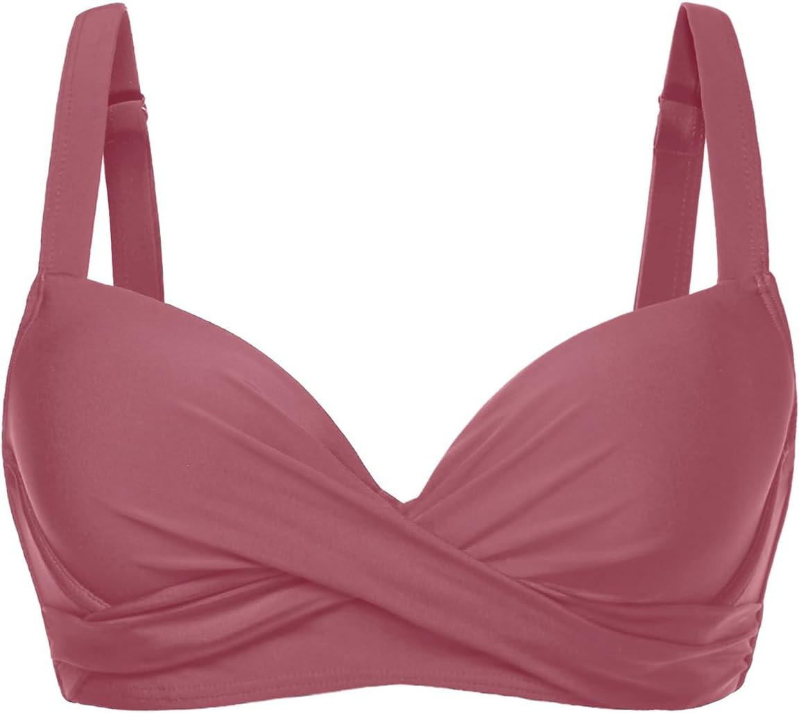 Aqua Eve Women Underwire Bikini Top - Push Up Swimsuit Top Bra Padded Bathing Suit 2025 Twist Front Swimwear