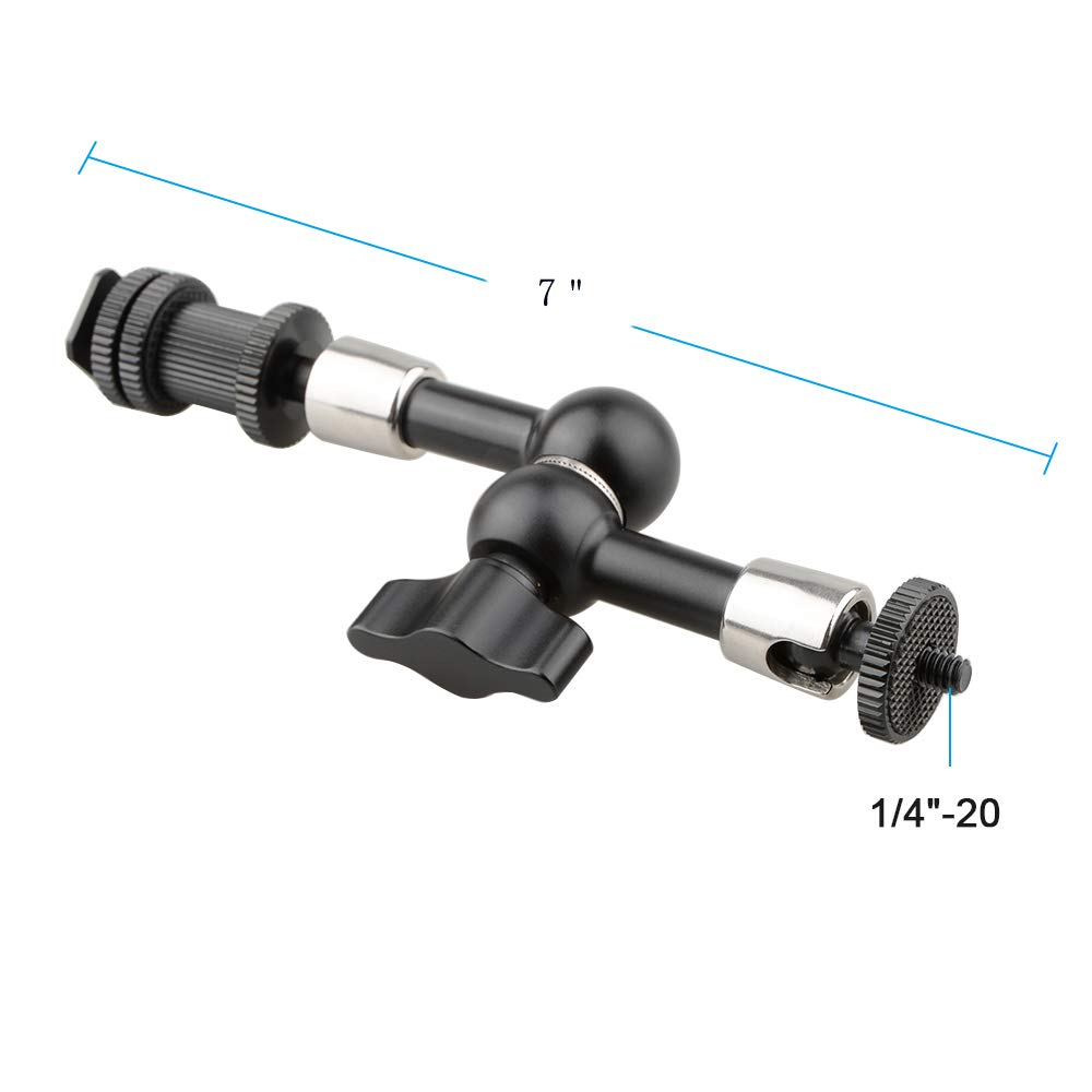 CAMVATE 7 "& 11" artikulierende Magic Arms mit Schuhhalterung (schwarzer Knopf)