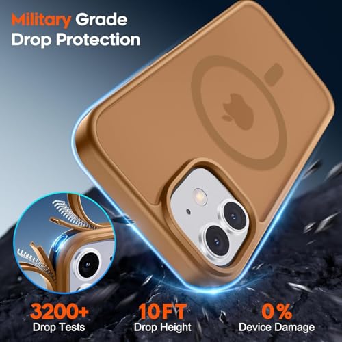 Image of AIBEX Back Cover Case for Apple iPhone 12 /12 Pro MagSafe Compatible | Slim Case with Wireless Charging Support | Shockproof, Anti-Fingerprint & Lightweight Military-Grade Protective Cover - Brown