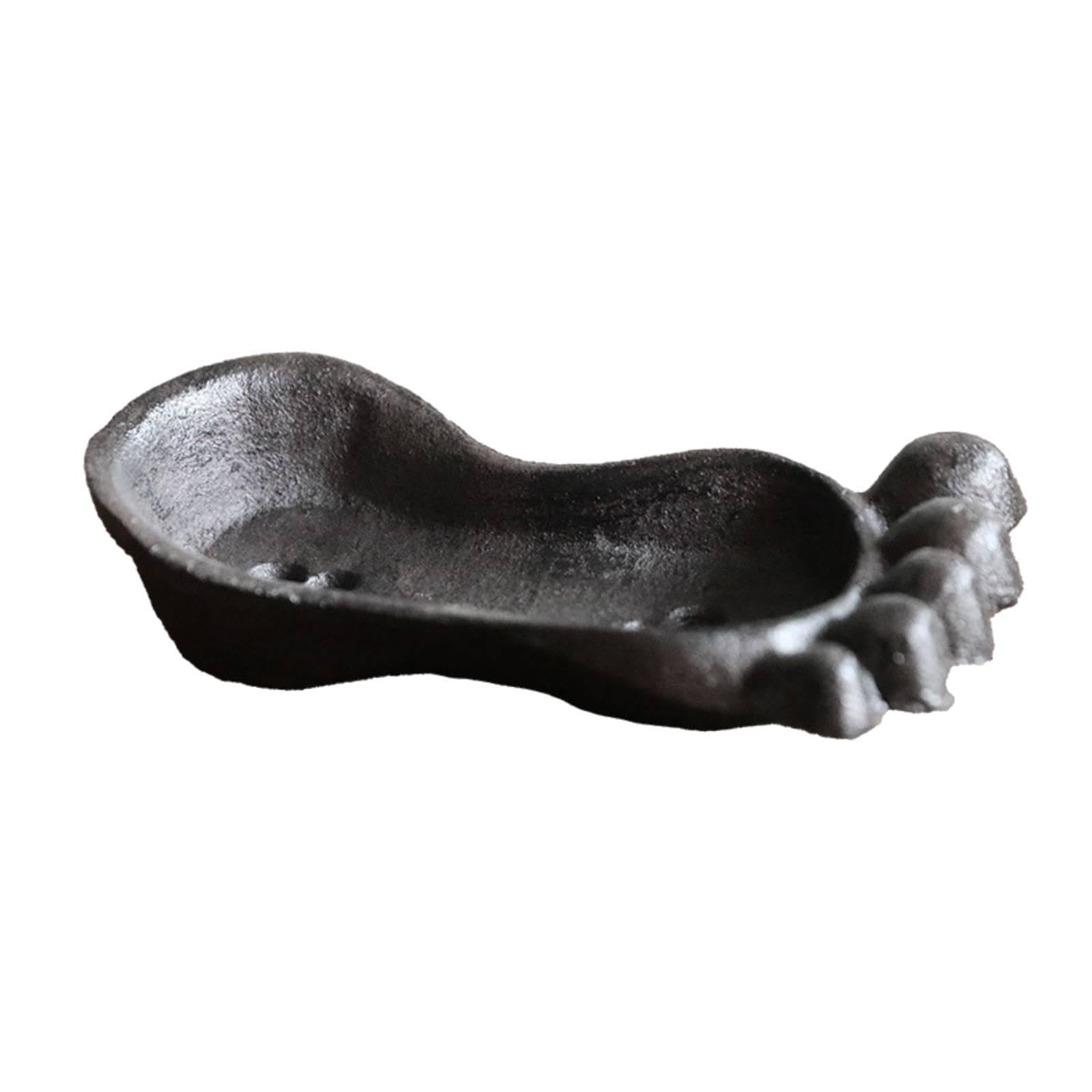 Porte-savon en fonte vintage compact avec égouttoir pour plan de travail