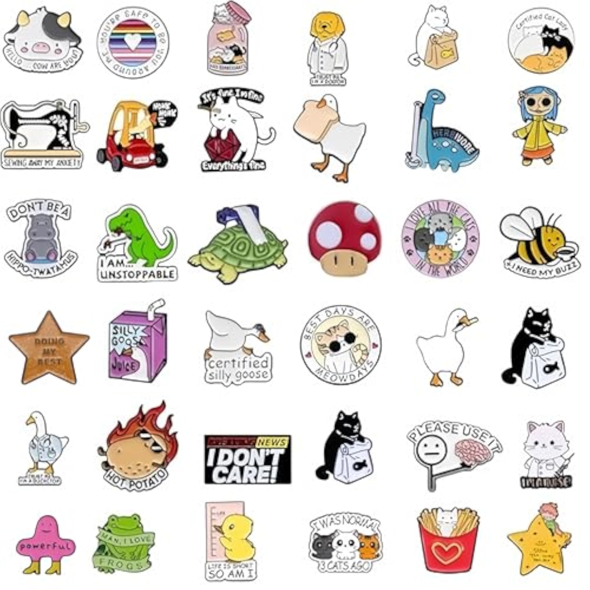 20/40/50 PCS Girl's Enamel Backpack Brooch Pins, Fun Set