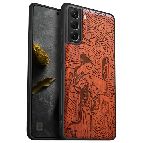 Étui en bois Galaxy S22 Carveit gravé, une oeuvre d'art rigide et protectrice
