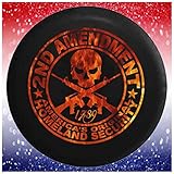 Car Tire Covers 2nd Amendment Homeland Security Skull Flames Black 30 to 31 Inch