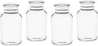 casavetro 10 db Fehér Kerek Üveg Váza 300 ml Dekoratív Üvegedény Szett 6