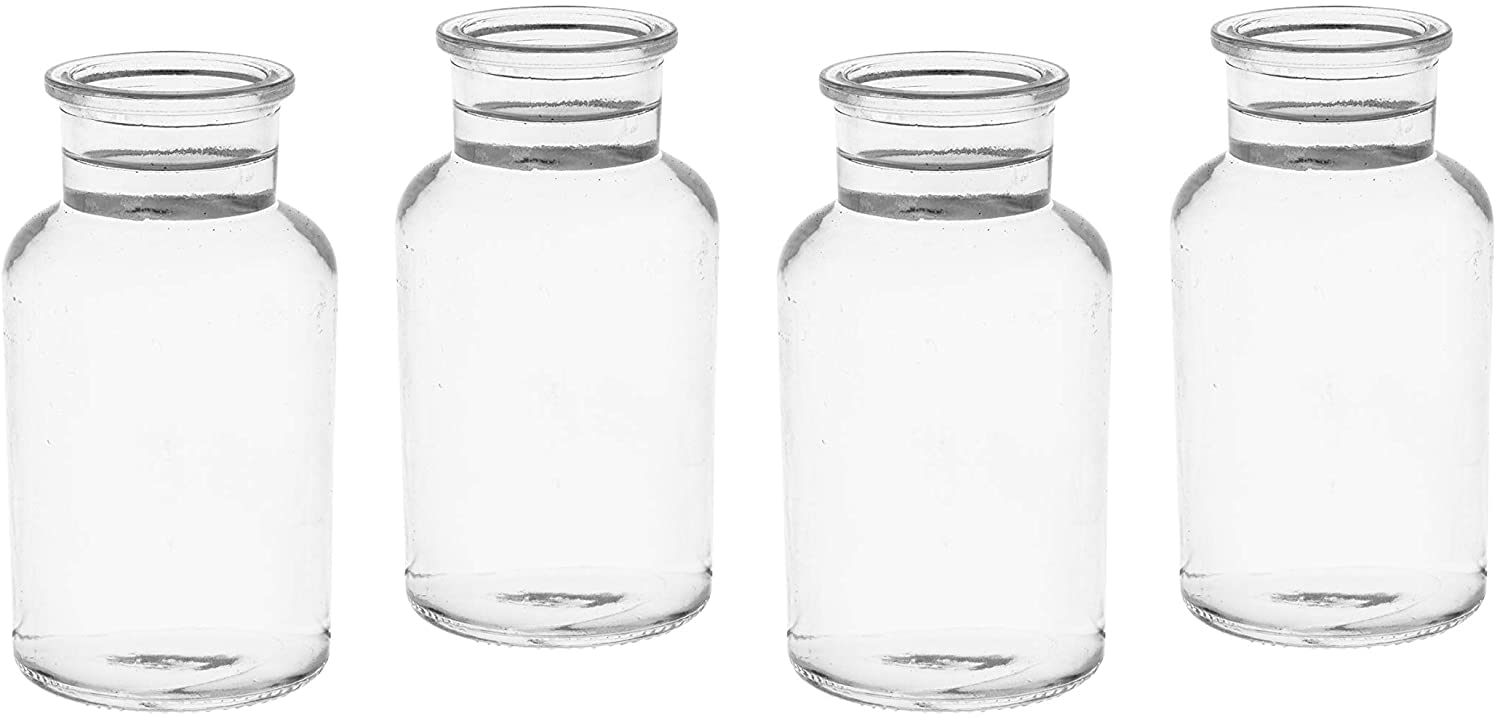 Casavetro Lot De 10 Petits Vases En Verre Ronds 13,6 Cm - Vases Décoration 300 ML