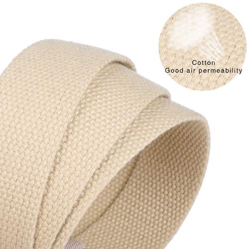 Awaytr Boys Canvas Web Belts - 2Pcs School Uniform Cotton Belt Adjustable In Four Sizes Suitable For Girls（80Cm,Khaki/Black #TOP4