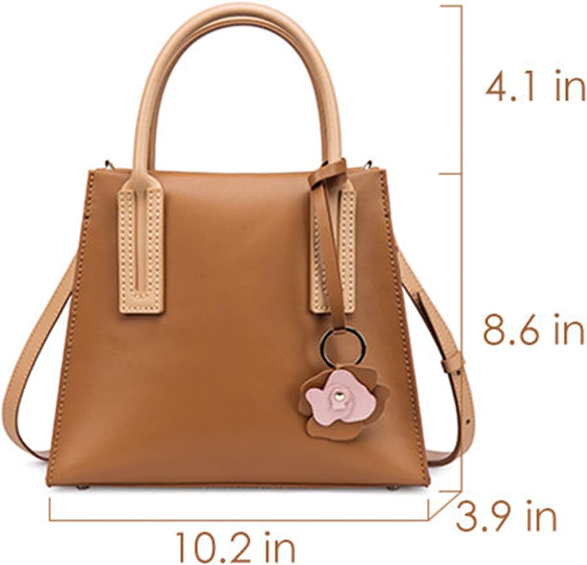 POPSEWING Leather Women Top Handles Handbag DIY Kit, DIY Crossbody Shoulder Bag with Sewing Kits, Handmade Bag Kit for Mom Girlfriend Birthday Gift (Brown)