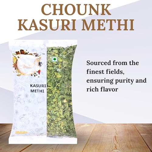 Image of Chounk Kasuri Methi 300 gm (100g X Pack of 3) | Natural Kasoori Methi with No Added Flavour & Preservatives | Aromatic Kasuri Methi Leaves for Flavorful Cooking | Fenugreek Leaves
