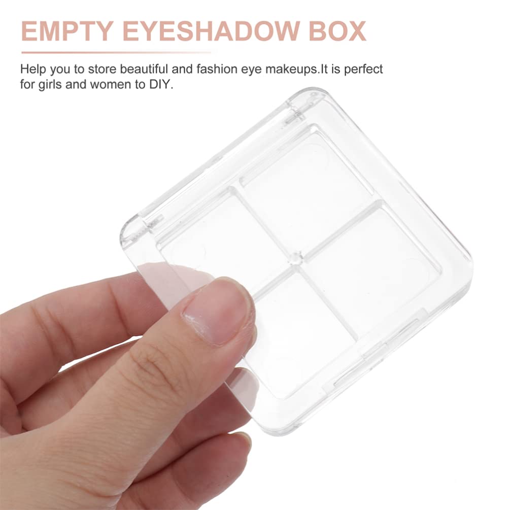 Beaupretty Highlight Box Empty Eyeshadow Box, 4 Grid Plastic Eyeshadow Storage Box Case Empty Eyeshadow Pallet Empty Eyeshadow Case Makeup Supplies 10pcs Cosmetics Box