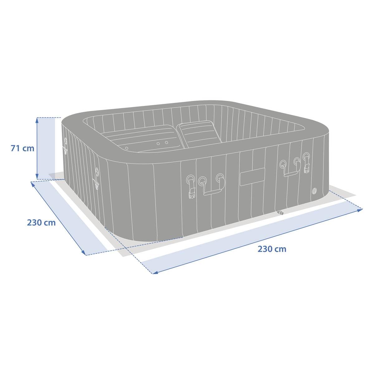 Hespéride - SPA Hinchable cómodo para 5 Personas, Color Topo, 293x230x71cm, 10 hidromasajes, 180 chorros de Aire, conexión WiFi - para jardín y terraza