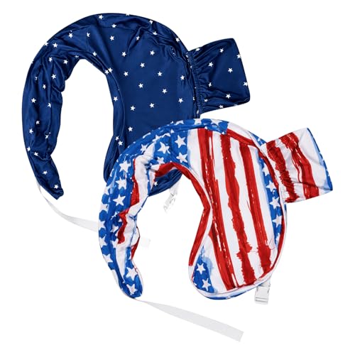 Image of Nursing Pillow Cover Compatible with My Brest Friend, 2 Pack Soft Breathable Replacement Covers, Machine Washable, Patriotic 4th of July, Stars Stripes