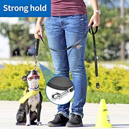 BAAPET 15/20/30/50/100 ft Long Dog Training Leash with Clickers for Small, Medium and Large Dogs or Cats (15 Feet, Black) - 5