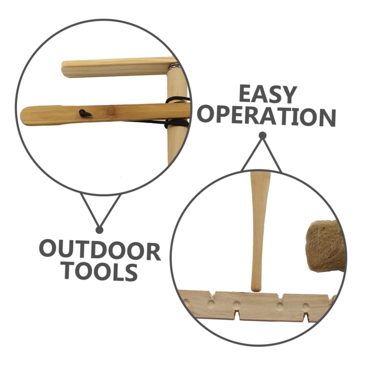 WOONEKY Kit de Démarrage en Bois pour Feu D’extérieur, Outil de Friction Portable, Léger, Sûr et Facile à Utiliser pour Survie en Camping, 1 Set