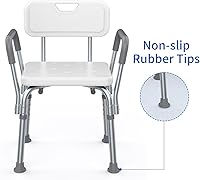 Vista 3 de Paquete de 4 patas de repuesto para silla de ducha Puntas de goma inclinadas de 1-1/8 pulgadas Banco de ducha antideslizante Bancos