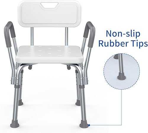 Miniatura 3 de Paquete de 4 patas de repuesto para silla de ducha  Puntas de goma inclinadas de 1-18 pulgadas Banco de ducha antideslizante  Bancos de