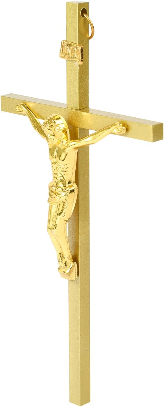 VINETEN Crucifix Wall Cross | Metal Slender Catholic Crosses | Cross Wall Décor for Your Home - 8 Inch - Image 4