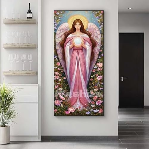 �������G �G���W�F�� �� �����h��G �L�b�g DIY ��l ���S�Ҍ��� �f�W�^�����G ��h�� �����L�b�g�ɂ��G�� Paint By Numbers �A�N�����y�C���g ���ʉ� �����Ńy�C���g �z�[�� �I�t�B�X���� �M�t�g 45x90 cm, �t���[���Ȃ�