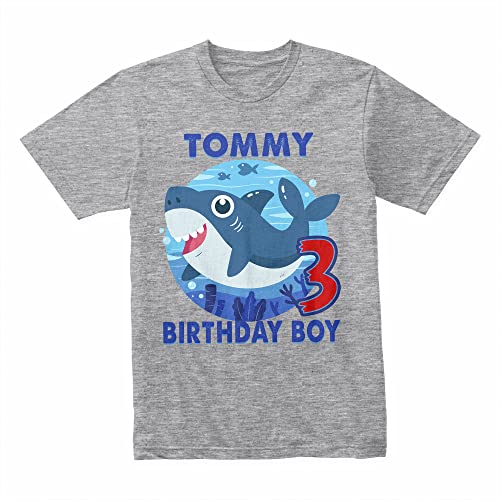 Personalized Shark Shirt for Toddler Boys Girls Baby Shark Custom T Shirts Birthday Shirt with any name age2