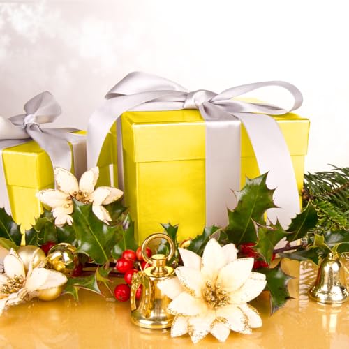 Image of Yellow Tissue Paper for Gift Bags - 30 Sheets of Yellow Wrapping Tissue Paper Bulk for Weddings Birthday DIY Project Christmas Gift Wrapping Crafts Decor (14 x 20 Inch)