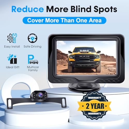 HD 1080P Backup Camera Plug & Play: Easy to Install in 15 Minutes Starlight Night Vision for Backing Up Safely in the Dark - Real-time Image Zero lag Rear View Camera with Monitor for Cars Trucks SUVs by LeeKooLuu - Image 7