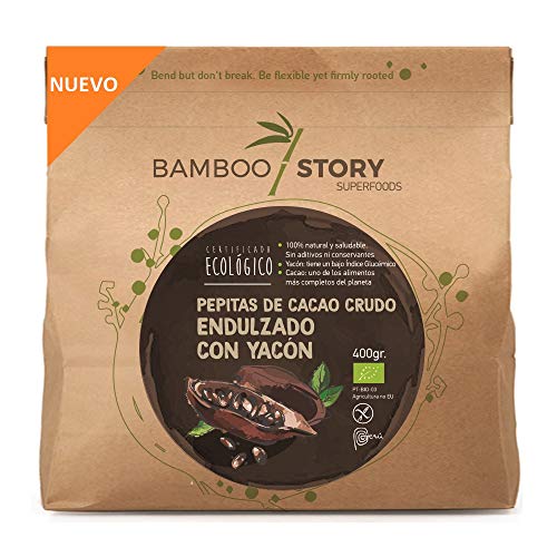 Granella | Nibs Cacao Crudo DOLCIFICATO con sciroppo de Yacon | BAMBOO STORY | 100% Perú | Bio | 400 g | MOLTO SANO