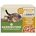 Harringtons Complete Wet Pouch Grain Free Hypoallergenic Adult Cat Food Poultry in Gravy Pack 72x85g - Chicken, Duck, Poultry & Turkey - Making Mealtimes Meatier