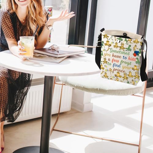 Frog Gifts Princess Tianas Crossbody Bag Sometimes You Have To Kiss A Few Frogs to Find Your Prince Sling Bucket Bag4