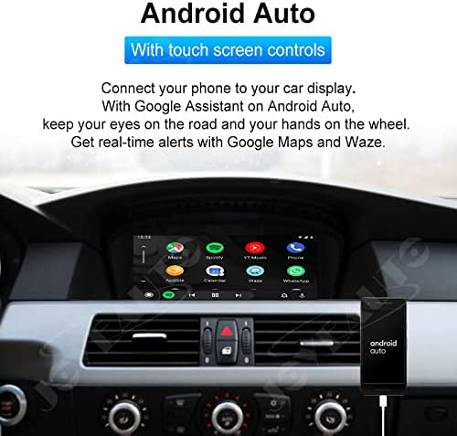 BMW dashboard with Android Auto interface displayed on screen
