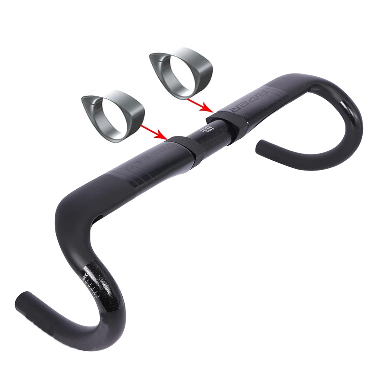 WZCXYX Carbon Rennrad Fahrrad Lenker Lenker Ultra Light 38 40 42 44 46 cm Bike Zubehör(Size:460mm) Sport & Freizeit