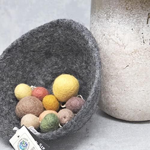 Én Gry & Sif Easter nest and decorative bowl made of felt, handmade, fair trade, loving Easter decoration, dark grey - Image 2